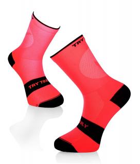 Sosete pentru ciclism CYCLING LIGHT SOCKS Fluo Coral