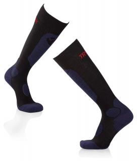 Sosete schi 3 4 lungi lana merino Negru Denim