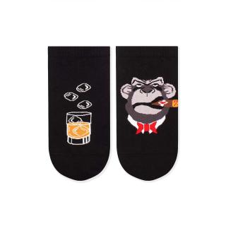 Sosete scurte bumbac Arty Socks Don Maimuta Negru