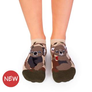 Sosete scurte din bumbac organic Arty Socks Koala Indragostite Kaki