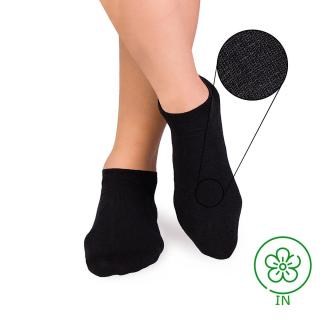 Sosete scurte din in si bumbac LINEN SNEAKER SOCKS Negru