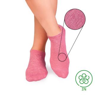 Sosete scurte din in si bumbac LINEN SNEAKER SOCKS Rose Ashes