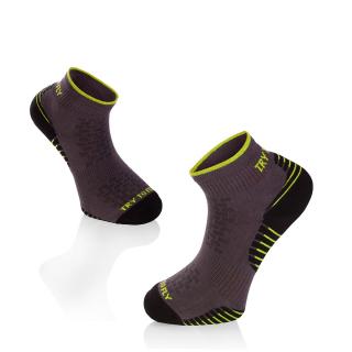 Sosete scurte pentru alergat din bumbac organic RUNNING ANKLE SOCKS Black Anthracite