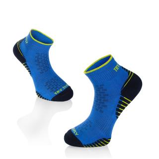 Sosete scurte pentru alergat din bumbac organic RUNNING ANKLE SOCKS Dark Blue