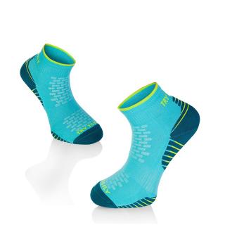 Sosete scurte pentru alergat din bumbac organic RUNNING ANKLE SOCKS Turquoise