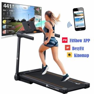 Banda de alergare electrica FitTronic Delta 4000, motor 2.0 CP, inclinatie electrica 18%, greutate suportata 120 kg, Aplicatii Zwift, Kinomap, Besyfit