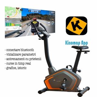 Bicicleta ergometrica FitTronic Cross 513 BP, display mare, electromagnetica, 13 programe, reglaj sa vertical si orizontal, reglaj ghidon, App Kinomap, Zwift
