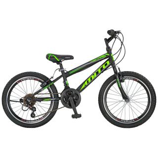 Bicicleta MTB copii MITO Oregon, roti 20  , 18 Viteze, Negru-Verde, 7-11 ani