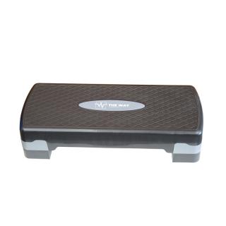 Stepper fitness ajustabil pe 2 nivele, gri cu negru, TheWay Fitness