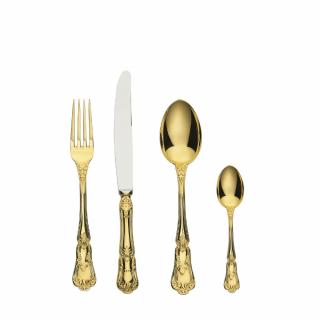 BAROCCO  Schiavon Set tacamuri Argint masiv 24 piese Placate integral Aur 24K ()