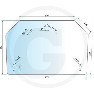Geam spate Case-IH - Farmall 65A-115A, Farmall JX
