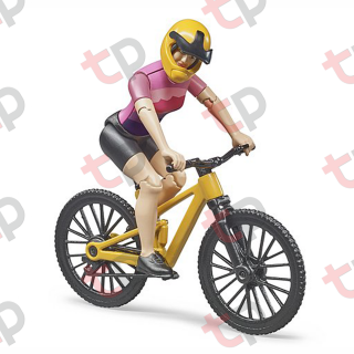 Jucarie - Bicicleta galbena de curse cu biciclista 63111 Bruder