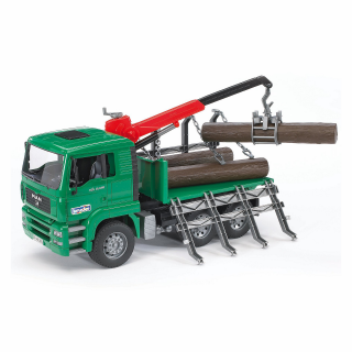 Jucarie - Camion MAN cu Remorca de transport lemne 02769 Bruder