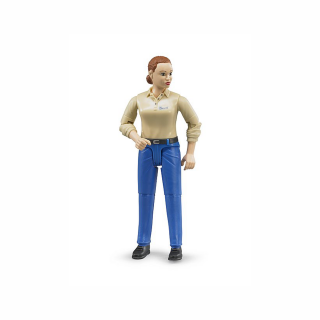 Jucarie - Figurina femeie cu camasa bej si blugi albastri 60408 Bruder