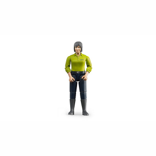 Jucarie - Figurina femeie cu camasa verde si blugi negri 60405 Bruder