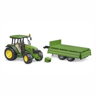 Jucarie- Tractor John Deere 5115M cu remorca 02108 Bruder