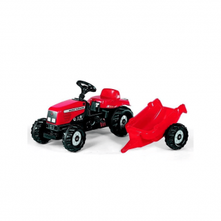 Tractor cu pedale Rolly Toys rollyKid Massey Ferguson cu remorca