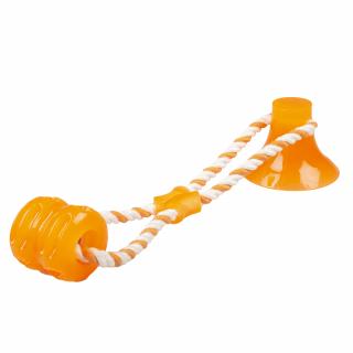 (-15%) Jucarie Pentru Caini, Tug n Chew Cu Ventuza, 40 x 10.3 x 10.3 cm, Portocalie,12425