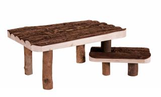 Adapost Si Platforma Cu Trepte Pentru Rozatoare, Lemn, 37x17x28 cm, 62262t