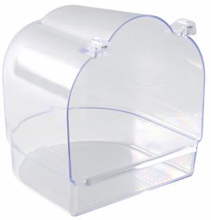 Cadita Acoperita Pentru Pasari, Plastic, Semicerc, Transparent, 13x12x13 cm, 5402