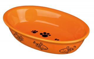 Castron Ceramic Oval Pentru Pisici, 0.2 l 15x10 cm, Diferite Culori, 24495