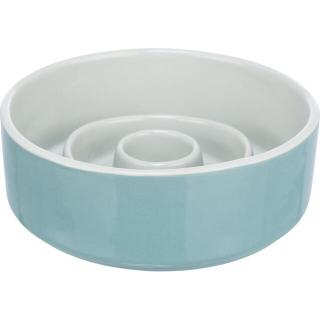 Castron Ceramic Pentru Hranire Lenta, 0.45 l   14 cm, Gri Albastru, 24520