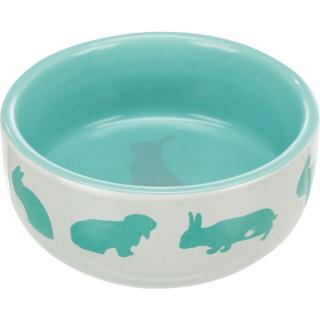 Castron Ceramic Pentru Iepuri, 250 ml  11 cm, Diferite Culori, 60733