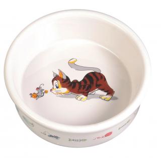 Castron Ceramic Pentru Pisici, 0.2 l 11 cm, Alb, 4007