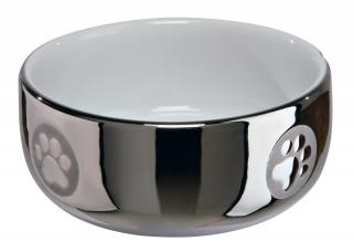 Castron Ceramic Pentru Pisici, 0.3 l 11 cm, Argintiu Alb, 24799