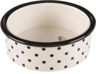 Castron Ceramic Pentru Pisici, 0.3 l 12 cm, Alb Negru, 25120