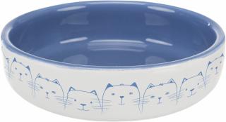 Castron Ceramic Pentru Pisici, 0.3 l  15 cm, Albastru Alb, 24770