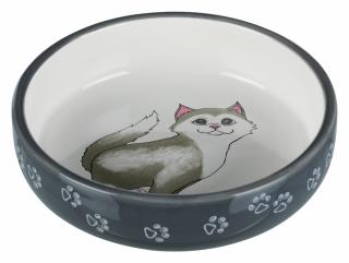 Castron Ceramic Pentru Pisici, 0.3 l  15 cm, Gri, 24784