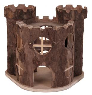 Casuta Castel Pentru Hamsteri, Matti, Lemn, 19x14x15 cm, Maro, 6168t