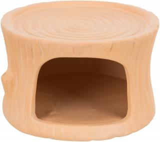 Casuta Ceramica Pentru Rozatoare, Bustean, Teracota, 11x6x10 cm, 61374t