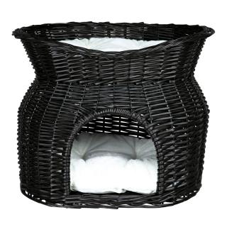 Casuta cu 2 Pernite 2x1 Nuiele 54x43x37 cm Negru 2872