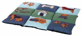 Covoras Patchwork, 80x55 cm, Albastru Gri 37069t