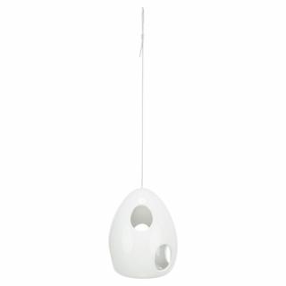 Cuib Ceramic Pentru Pasari, 10.5x10.5x15 cm, Alb, 57102