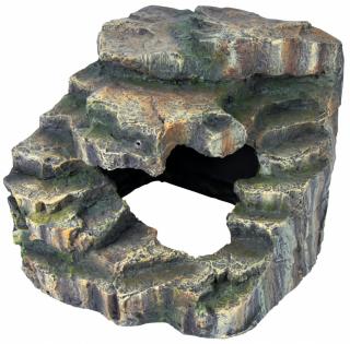 Decor Pentru Terariu, Colt De Stanca Cu Pestera Si Platforma, 19x16x18 cm, 76195