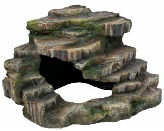 Decor Pentru Terariu, Colt De Stanca Cu Pestera Si Platforma, 24x19x25 cm, 76196