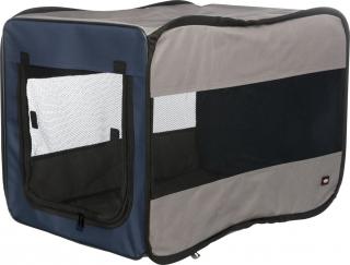 Geanta Transport Cazare Pentru Caini, Soft Twister, S-M: 50x52x76 cm, Albastru Gri, 39693