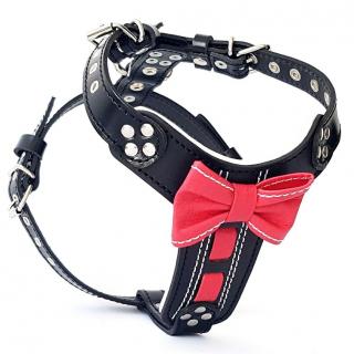 Ham Bowtie-Papion, Piele Naturala, S: 40-73 cm, Negru Rosu, pentru Pug, Bulldog, Jack Russel, etc