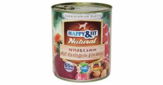 HAPPYFIT NATURAL Adult Carne de VanatMiel Cu Cartofi Si Ulei de Sofran 800g