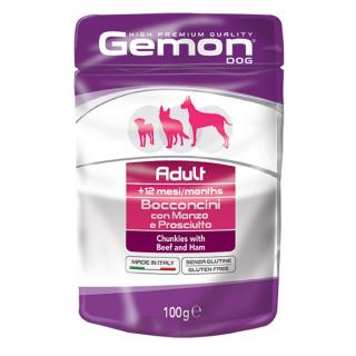 Hrana Umeda Pentru Caini, Gemon Adult, Vita Si Sunca, 100 g