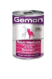 Hrana Umeda Pentru Caini, Gemon Medium Adult, Vita Si Ficat, 415 g