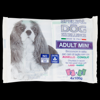 Hrana Umeda Pentru Caini, Special Dog Excellence, Adult Mini, Miel Si Iepure, 4x100 g