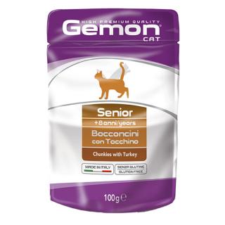 Hrana Umeda Pentru Pisici, Gemon Senior, Cu Curcan, 100 g