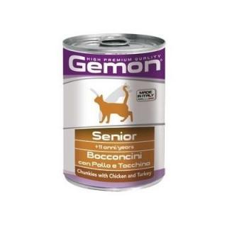Hrana Umeda Pentru Pisici, Gemon Senior, Cu Pui Si Curcan, 415 g