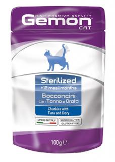 Hrana Umeda Pentru Pisici, Gemon Steril, Cu Ton Cod, 100 g