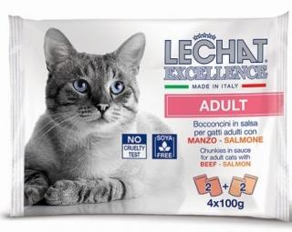 Hrana Umeda Pentru Pisici, LeChat Excellence Adult, Cu Vita Somon In Sos, 4x100 g