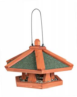 Hranitor Exterior, Suspendat, Lemn, 42x24 cm, Maro, 5569t
